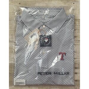 Peter Millar Texas Rangers  Summer Comfort Polo‎ Shirt Golf, Size Medium, Grey